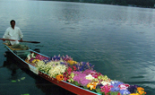 FLOWER SELLER WITH BEAUTIFUL FLOWERS